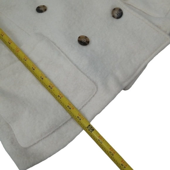 J Crew Women’s Wool Ivory Stadium Double Breasted Patch Pocket PeaCoat SZ 14 - Picture 9 of 9